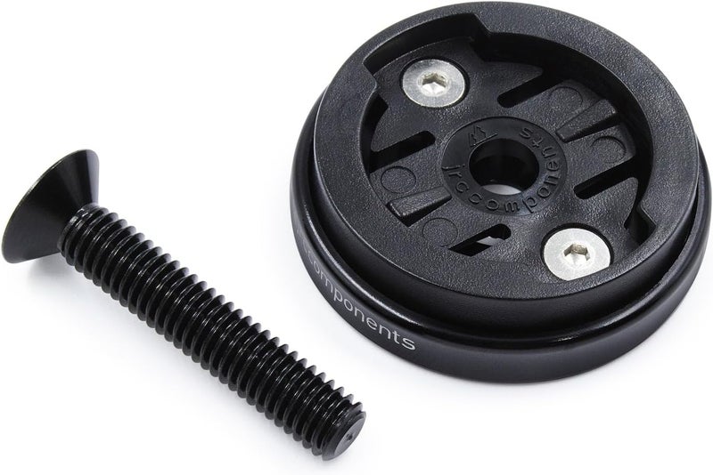 JRC Components Enkei Top Cap Bike Stem Mount | Compatible with Garmin Edge Series Devices | Lightweight CNC 6061-T6 Aluminium Body | Suitable for use with 1 1/8" Headset (Black) - Image 1
